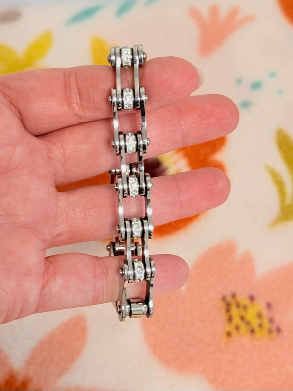 Silver Crystal Link Watch Bracelet - Women's Accessory